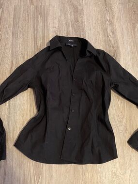 Vintage Classic Black Button-Down Shirt